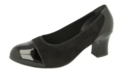 Womens Wide Fit Stretch Panel Court Shoes - Farne<DB Wider Fit Shoes New