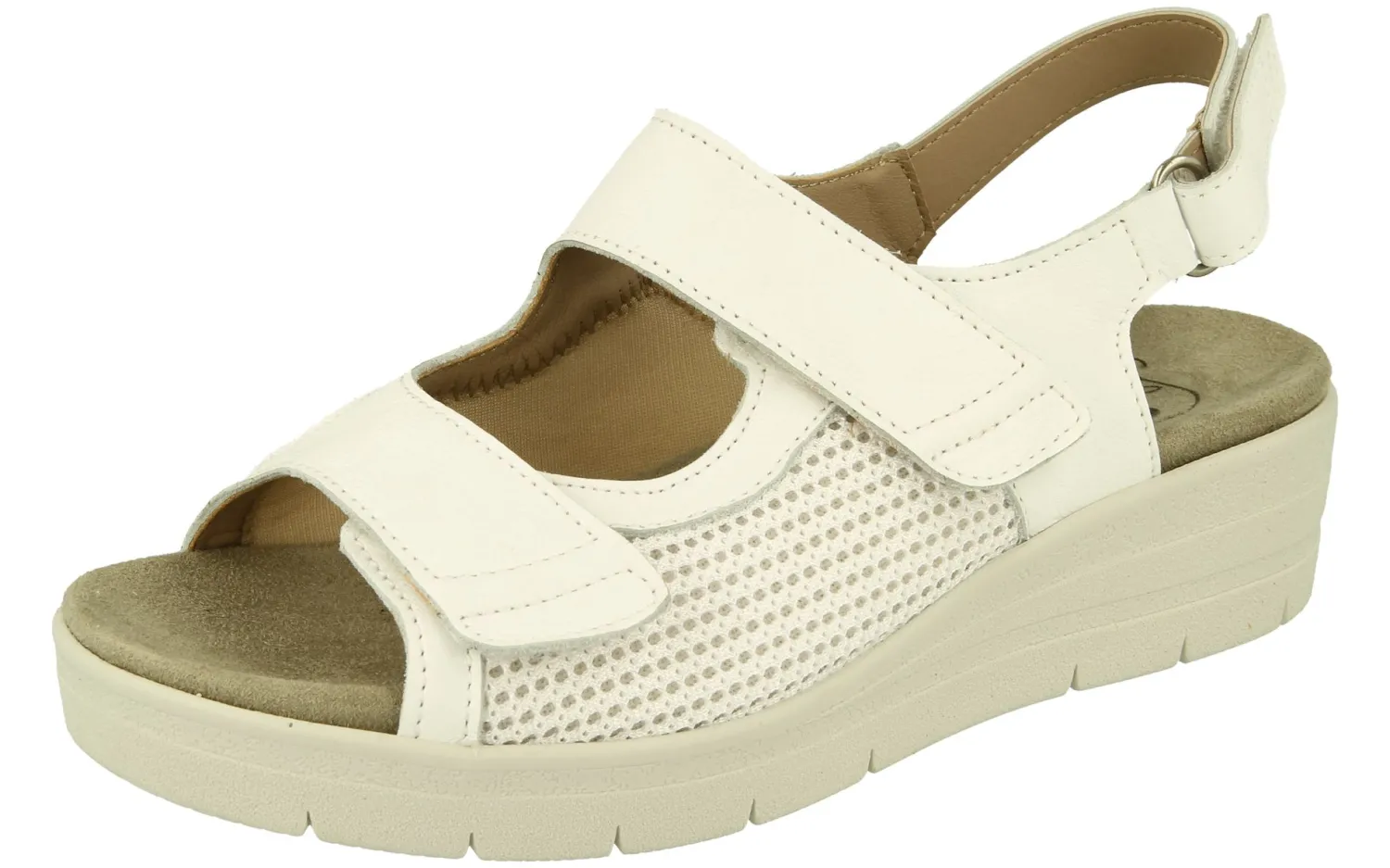 Womens Wide Fit Stretch Panel Wedge Sandals - Bobbie<DB Wider Fit Shoes Outlet