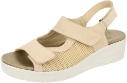 Womens Wide Fit Stretch Panel Wedge Sandals - Bobbie<DB Wider Fit Shoes Outlet