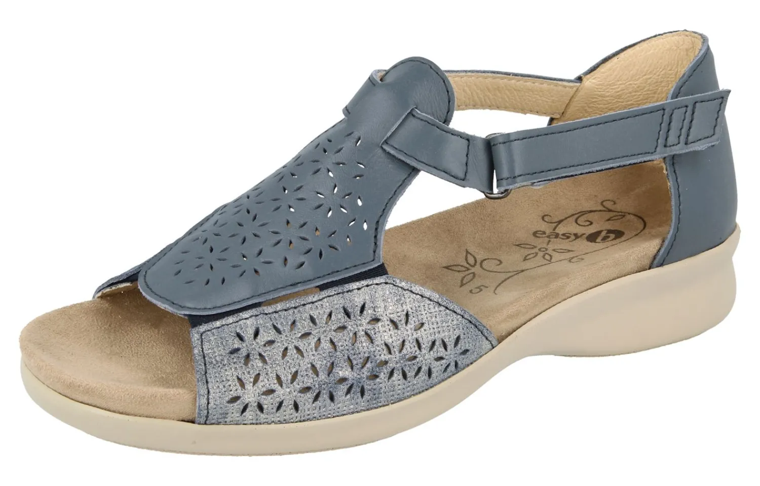 Womens Wide Fit Stretch Panel Full Back Sandals - Halford<DB Wider Fit Shoes Outlet