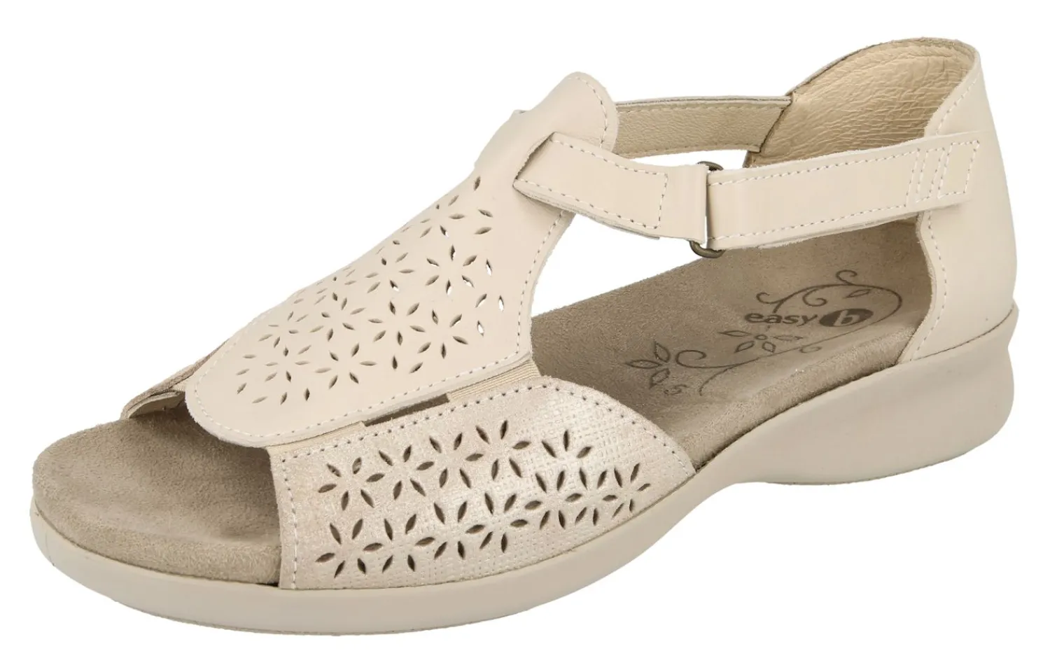 Womens Wide Fit Stretch Panel Full Back Sandals - Halford<DB Wider Fit Shoes Outlet