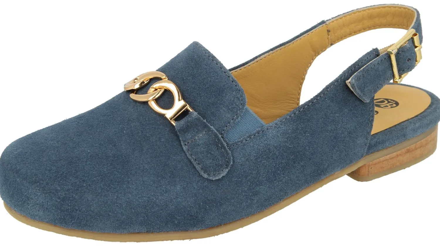 Womens Wide Fit Stylish Slingback Flat Shoes - Katrina<DB Wider Fit Shoes Outlet