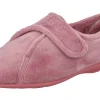 Womens Wide Fit Touch Fastening Easy Entry Slippers - Ivy<DB Wider Fit Shoes Hot
