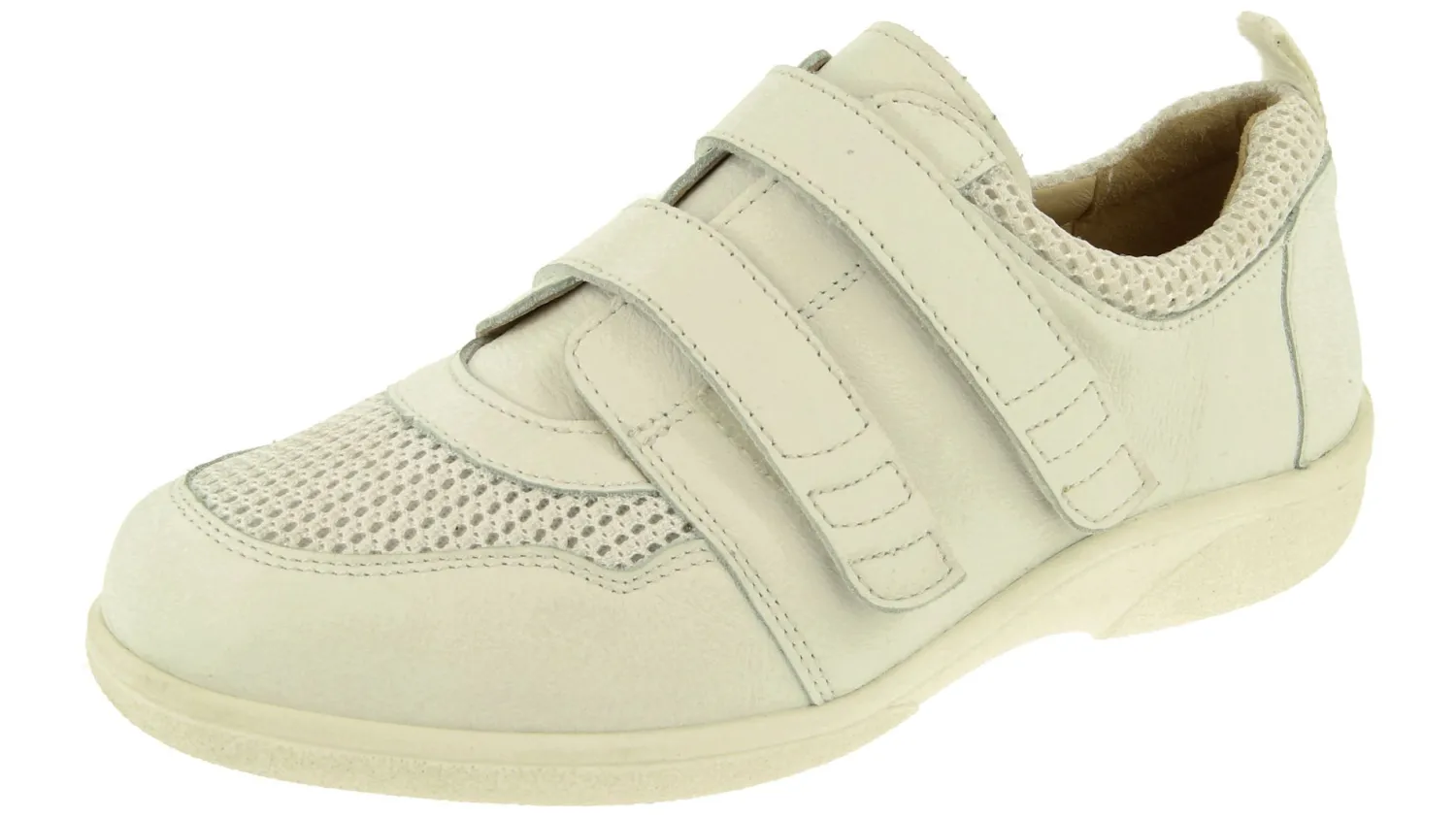 Womens Wide Fit Touch Fastening Stretch Panel Trainer - Pheasant<DB Wider Fit Shoes Best