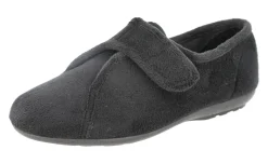 Womens Wide Fit Touch Fastening Easy Entry Slippers - Ivy<DB Wider Fit Shoes Hot