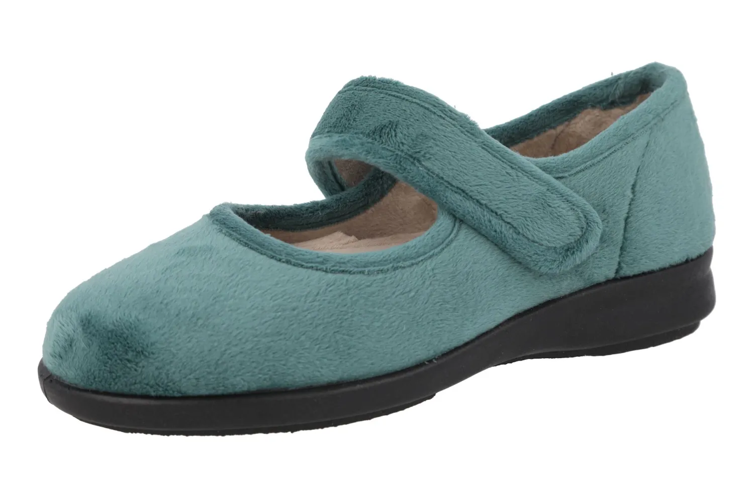 Womens Wide Fit Touch Fastening Slippers - Trilby<DB Wider Fit Shoes Online