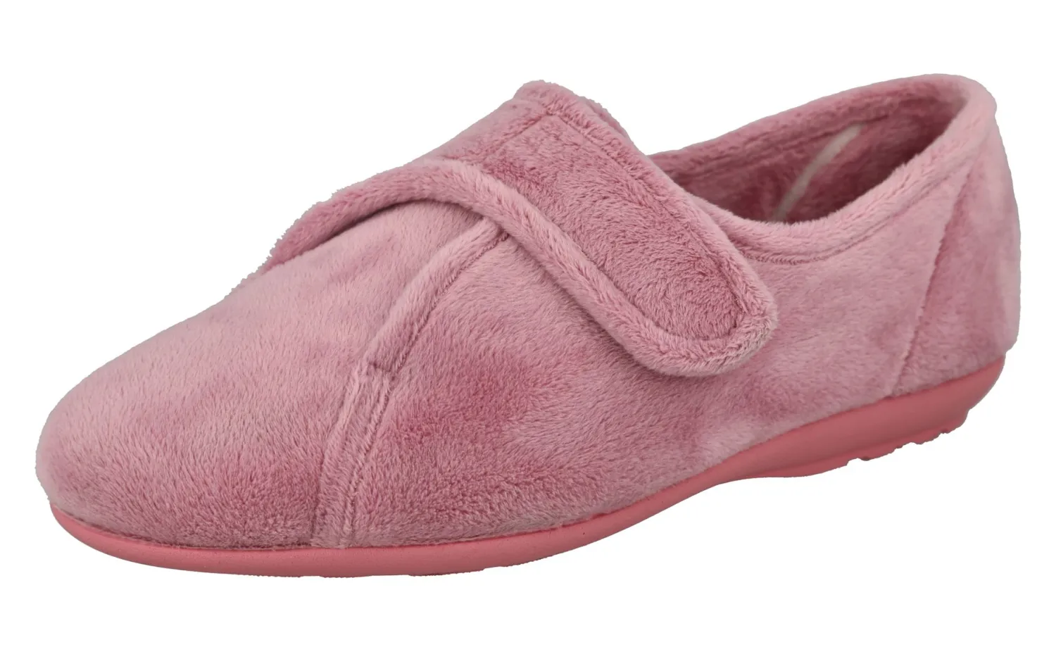 Womens Wide Fit Touch Fastening Easy Entry Slippers - Ivy<DB Wider Fit Shoes Hot