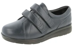 Womens Wide Fit Touch Strap Flat Shoes - Norwich<DB Wider Fit Shoes Discount
