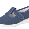 Womens Wide Fit Touch Strap Canvas Shoes - Scroll<DB Wider Fit Shoes New