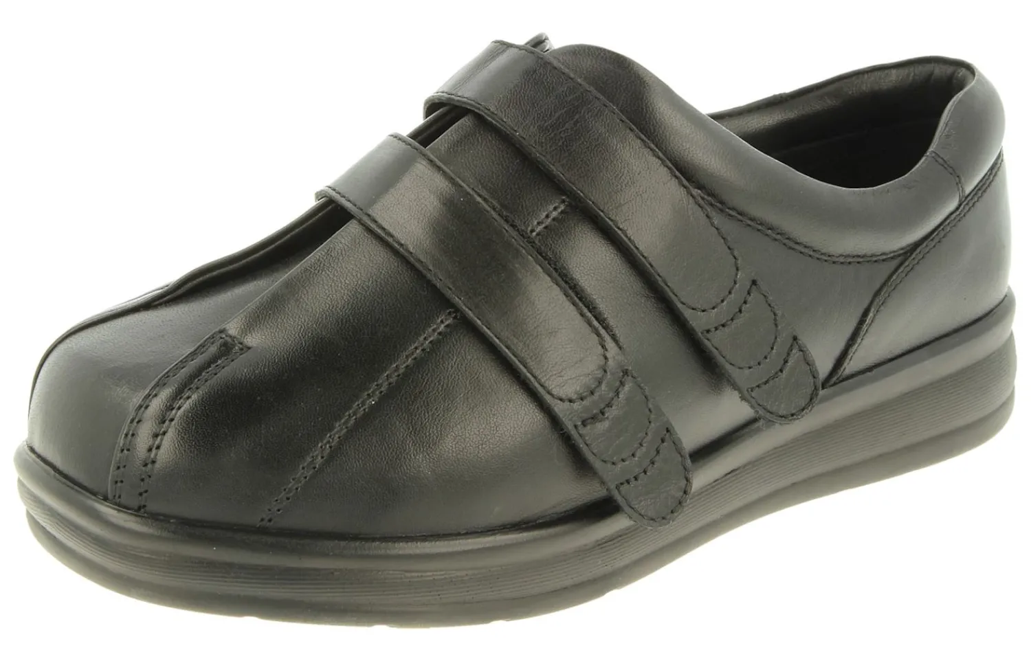 Womens Wide Fit Touch Strap Easy Access Flat Shoes - Serena<DB Wider Fit Shoes Sale