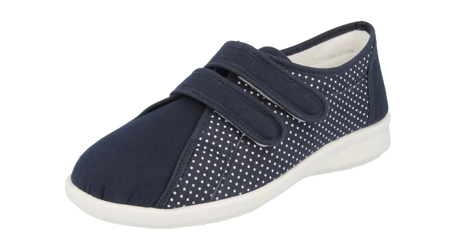 Womens Wide Fit Touch Strap Canvas Shoes - Celene<DB Wider Fit Shoes Online