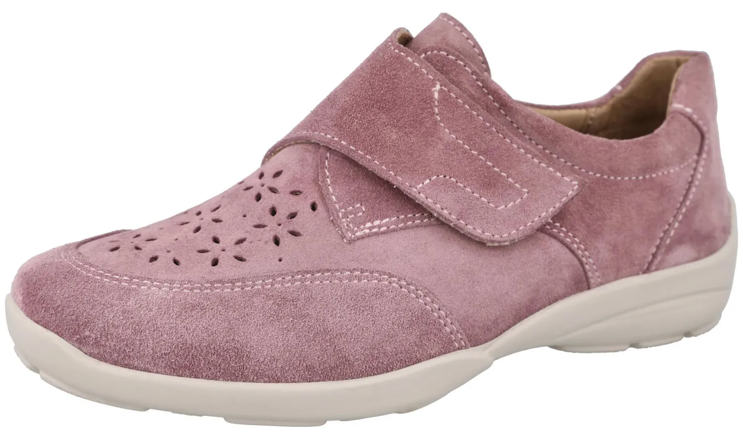 Womens Wide Fit Touch Strap Flat Shoe - Cassandra<DB Wider Fit Shoes Fashion