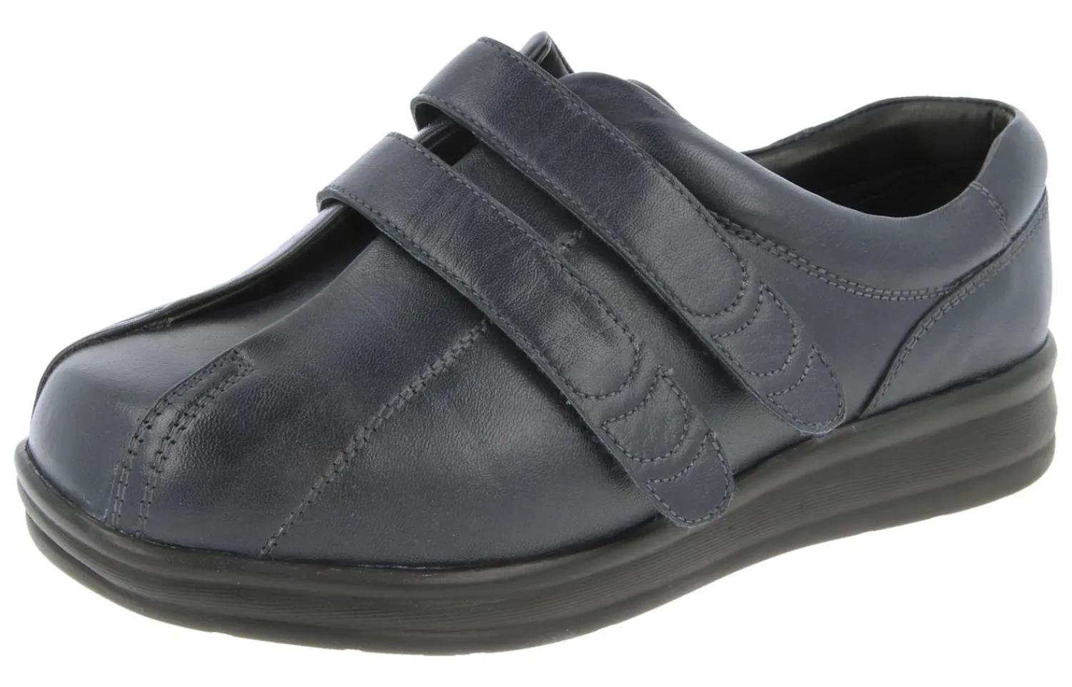 Womens Wide Fit Touch Strap Easy Access Flat Shoes - Serena<DB Wider Fit Shoes Sale