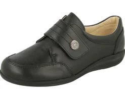 Womens Wide Fit Touch Strap Easy Access Flat Shoes - Royston<DB Wider Fit Shoes New