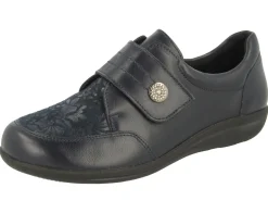 Womens Wide Fit Touch Strap Easy Access Flat Shoes - Royston<DB Wider Fit Shoes New