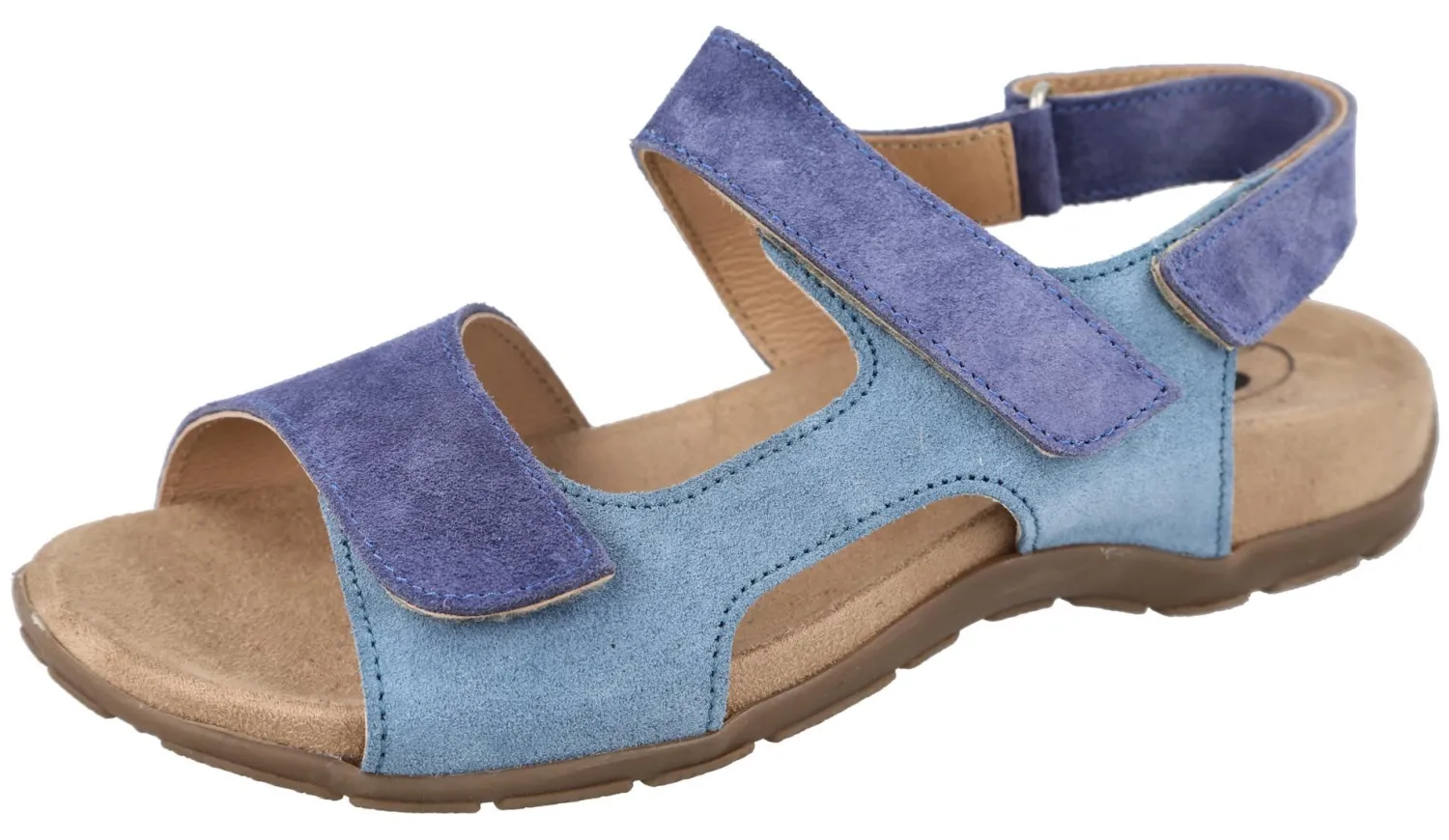 Womens Wide Fit Touch Strap Flat Sandal - Eucalyptus<DB Wider Fit Shoes Outlet