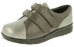 Womens Wide Fit Touch Strap Flat Shoes - Norwich<DB Wider Fit Shoes Discount