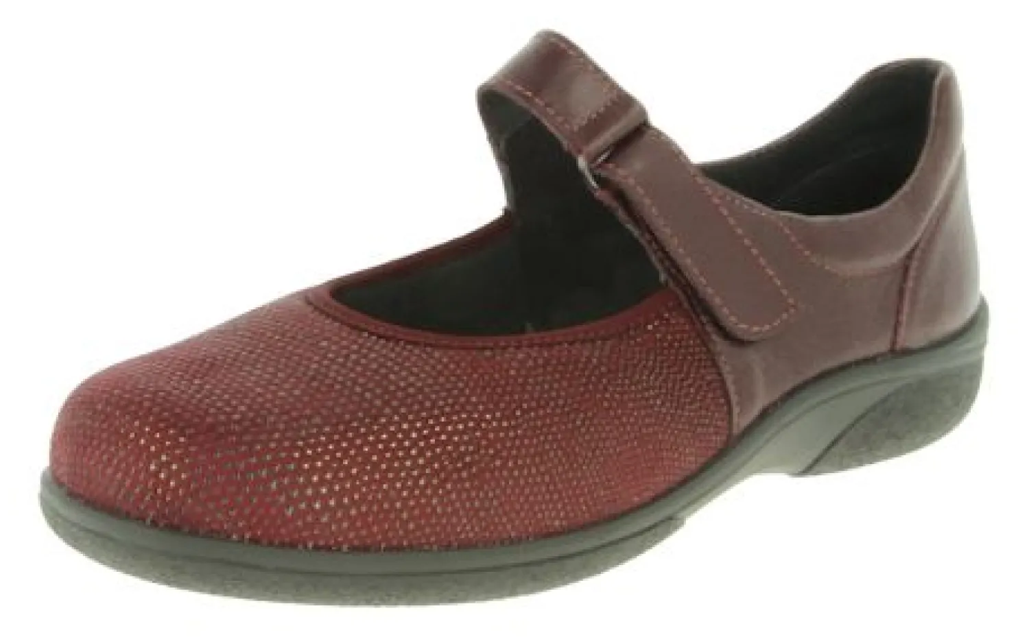 Womens Wide Fit Touch Strap Stretch Panel Flat Shoes - Roberta<DB Wider Fit Shoes New
