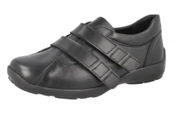 Womens Wide Fit Touch Strap Easy Access Flat Shoes - Bullfinch<DB Wider Fit Shoes Discount