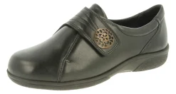 Womens Wide Fit Touch Strap Easy Access Flat Shoes - Pacific<DB Wider Fit Shoes Outlet