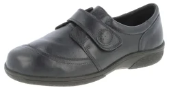 Womens Wide Fit Touch Strap Stretch Panel Flat Shoes - Owl<DB Wider Fit Shoes Fashion