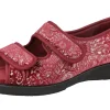 Womens Wide Fit Twin Strap Slippers - Hoe<DB Wider Fit Shoes Online