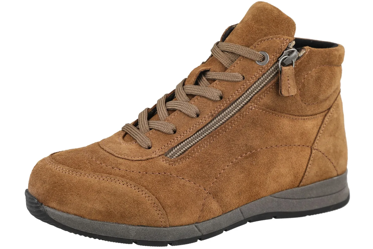 Womens Wide Fit Twin Zip Easy Access Lace Boots - Flat<DB Wider Fit Shoes Outlet