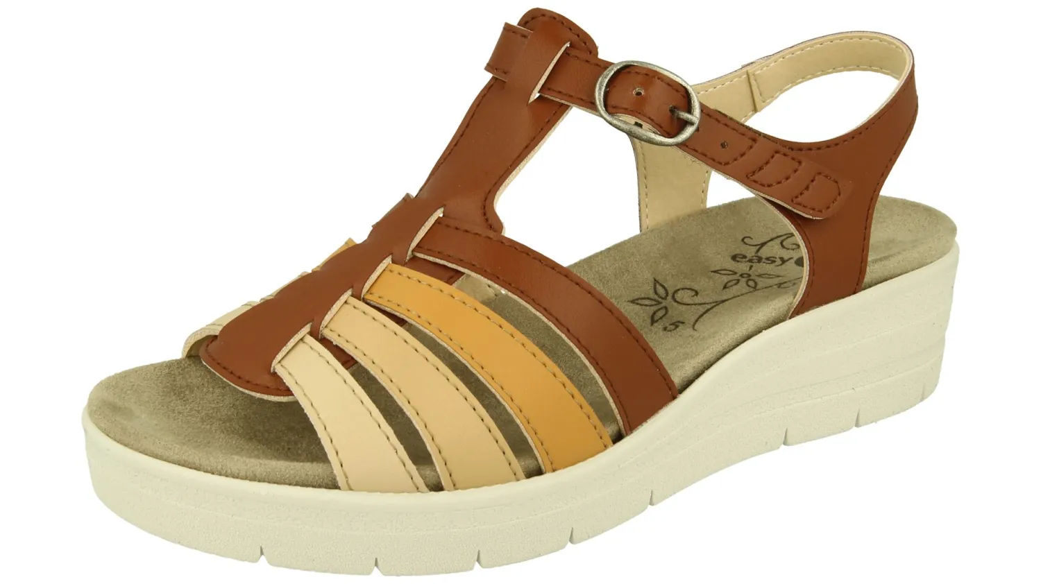 Womens Wide Fit Vegan Friendly Strappy Sandals - Pochard<DB Wider Fit Shoes Best