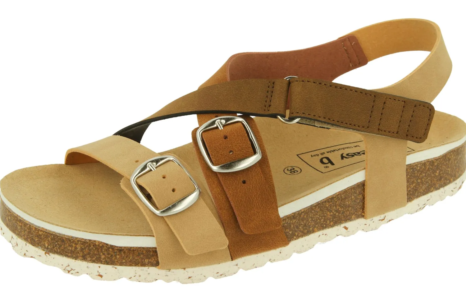 Womens Wide Fit Vegan Friendly Footbed Sandals - Suki<DB Wider Fit Shoes Online