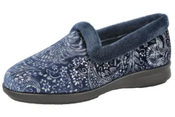 Womens Wide Fit Velour Slippers - Devizes<DB Wider Fit Shoes Hot
