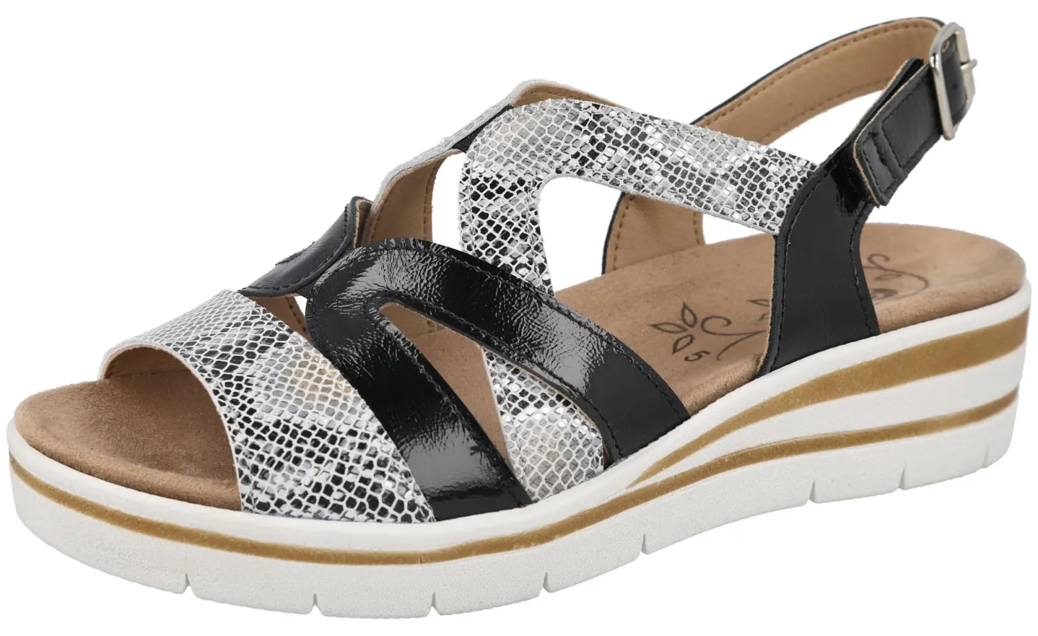 Womens Wide Fit Wedge Heel Sandal - Fern<DB Wider Fit Shoes Hot