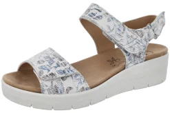 Womens Wide Fit Wedge Heel Sandal - Firecracker<DB Wider Fit Shoes Discount