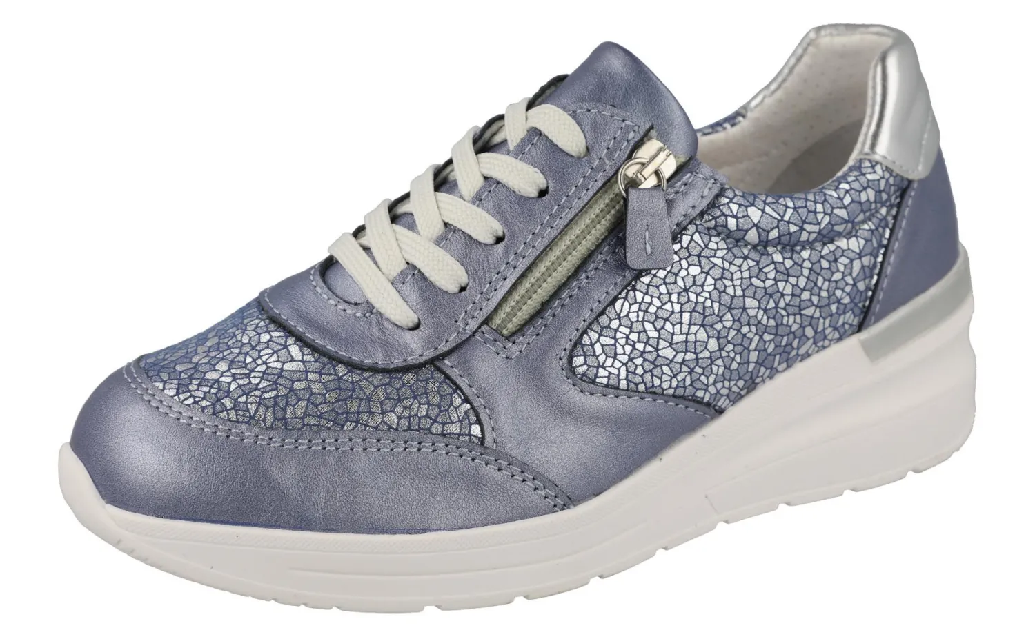 Womens Wide Fit Wedge Heel Easy Access Trainers - Cockatoo<DB Wider Fit Shoes Outlet