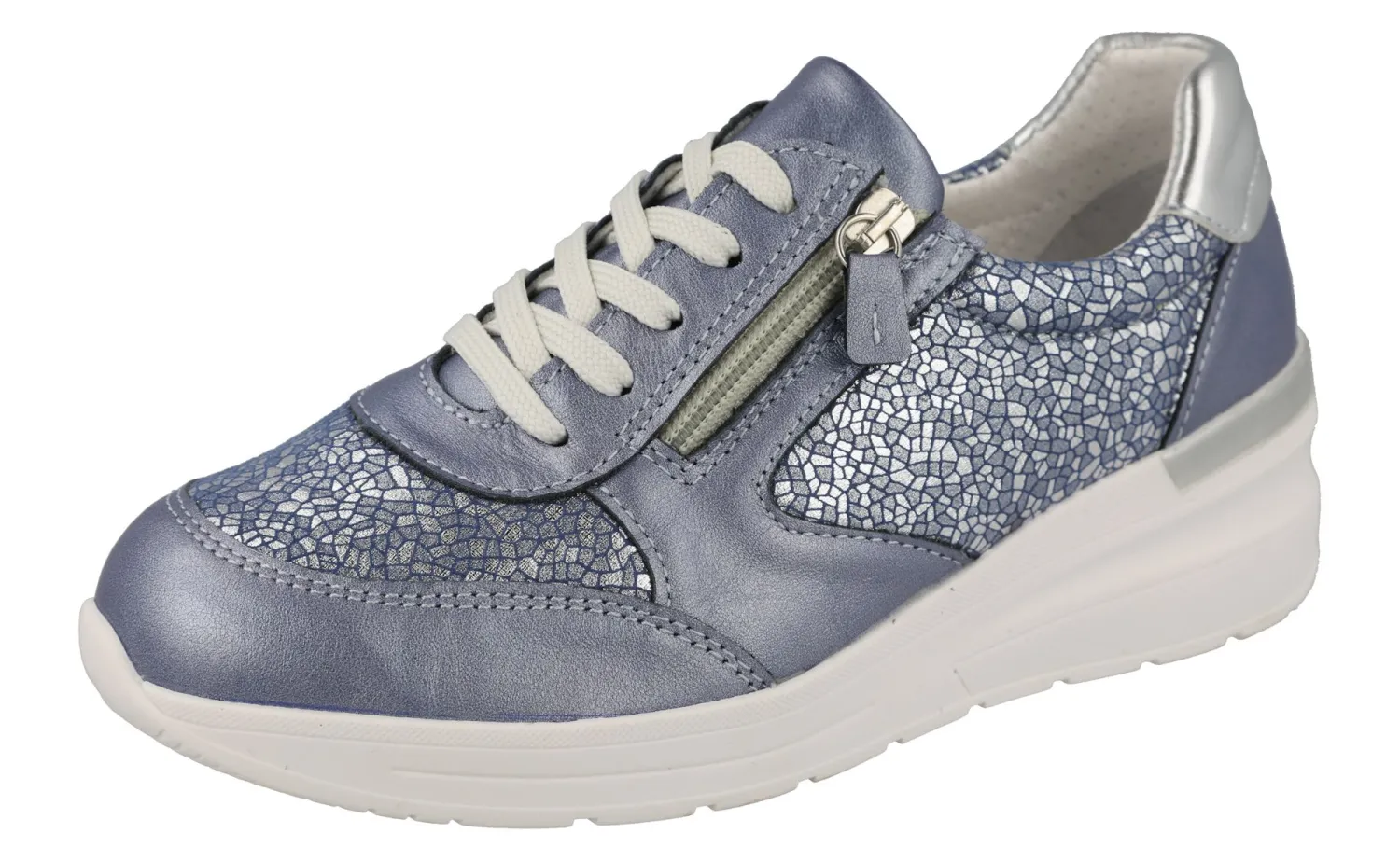Womens Wide Fit Wedge Heel Easy Access Trainers - Cockatoo<DB Wider Fit Shoes Outlet
