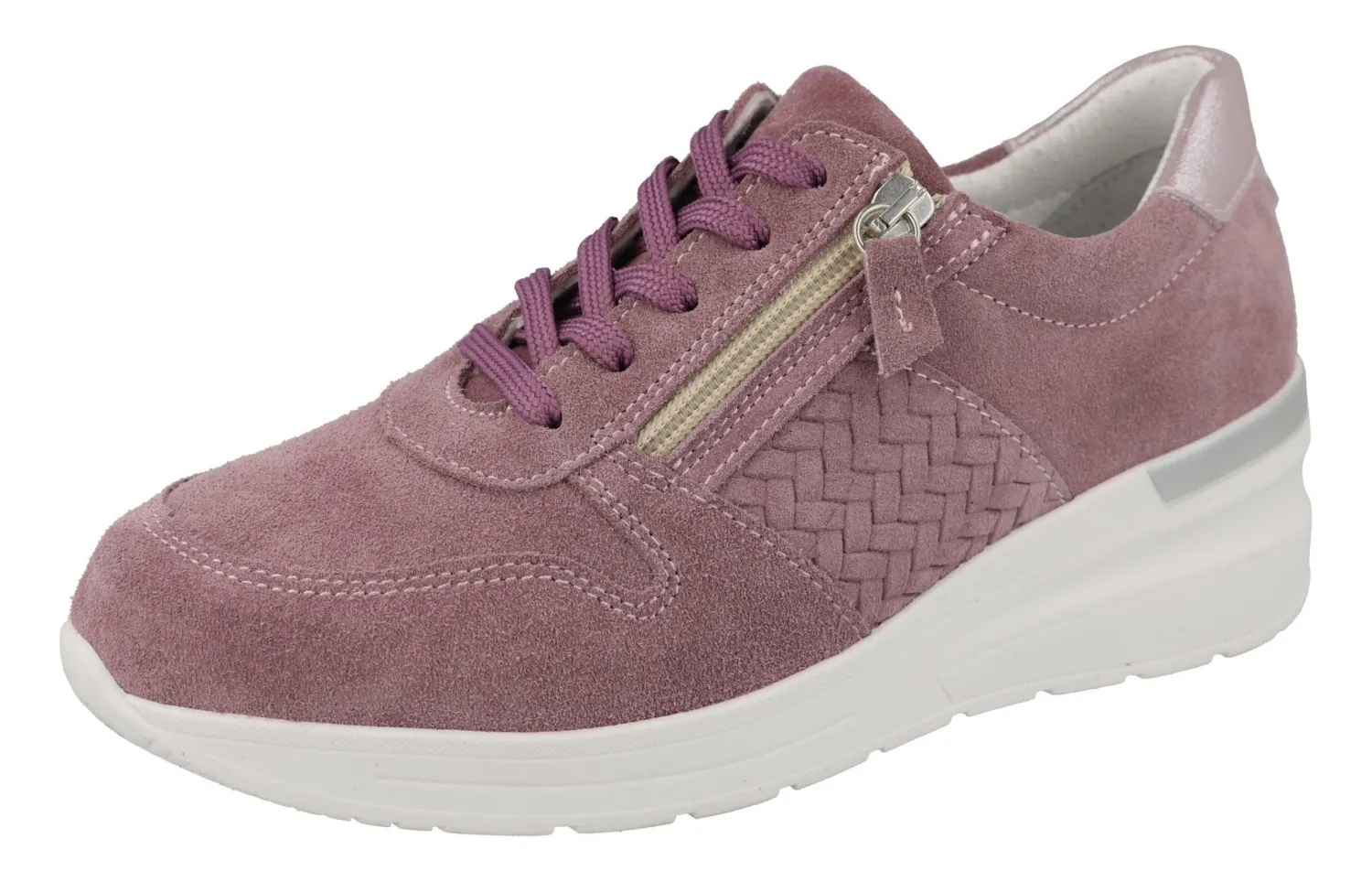 Womens Wide Fit Wedge Heel Easy Access Trainers - Arabia<DB Wider Fit Shoes Discount