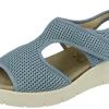 Womens Wide Fit Wedge Stretch Sandals - Dove<DB Wider Fit Shoes Fashion