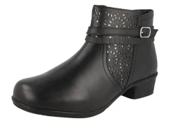 Womens Wide Fit Zip Fastening Ankle Boots - Sky<DB Wider Fit Shoes Hot