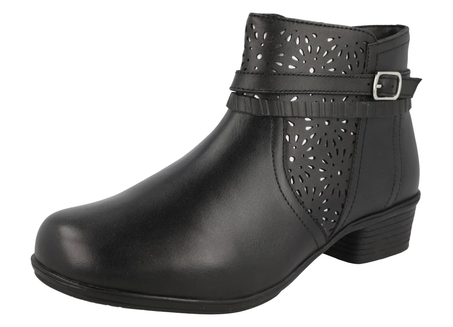 Womens Wide Fit Zip Fastening Ankle Boots - Sky<DB Wider Fit Shoes Hot